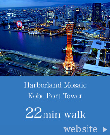 Harborland Mosaic Kobe Port Tower 26min walk