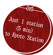 Just 1 station (5 min) to Kyoto Station